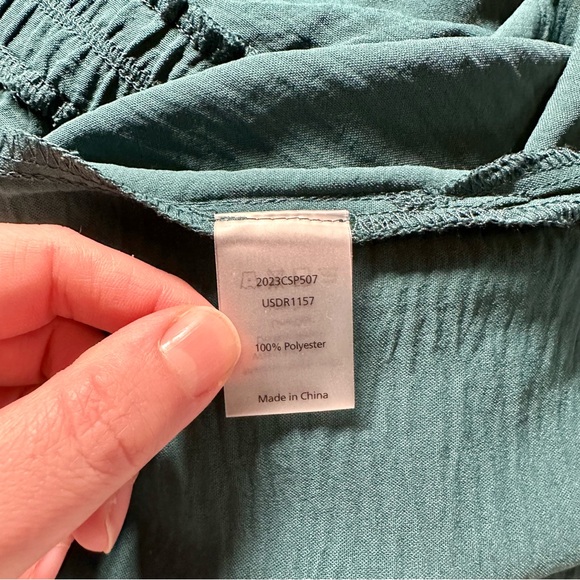 Universal Standard Isola Crinkle Crepe Dress, Sea Moss Green, Size 14-16, EUC - Picture 8 of 9